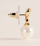 Self-Portrait crystal faux pearl bow stud earrings - British product