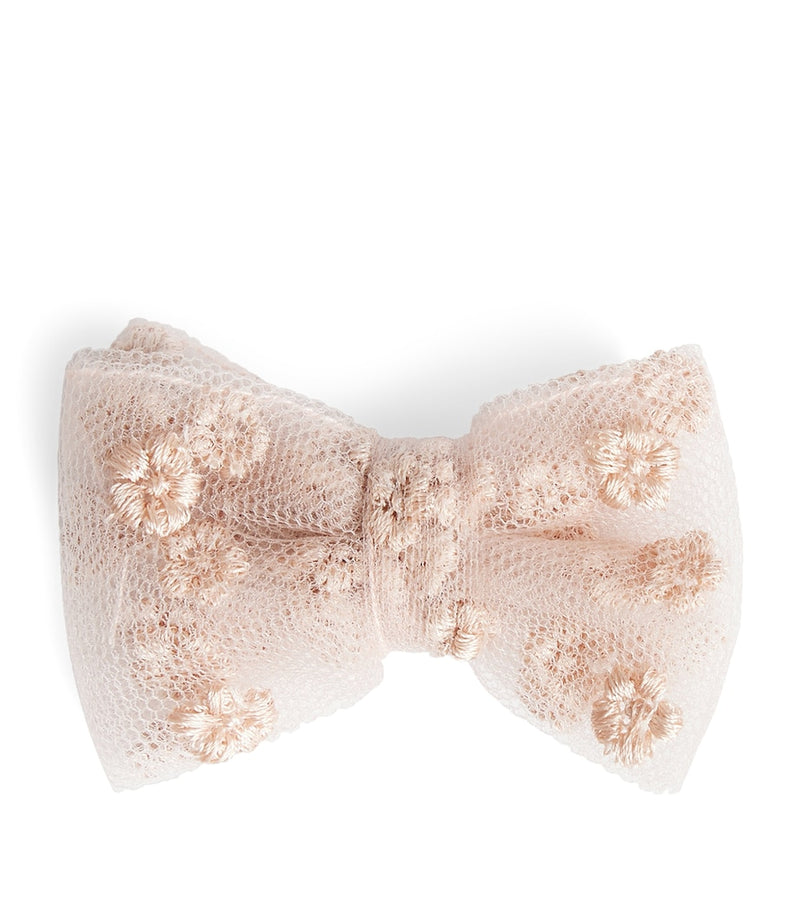 Bonpoint embroidered bow hair clip cotton - British product