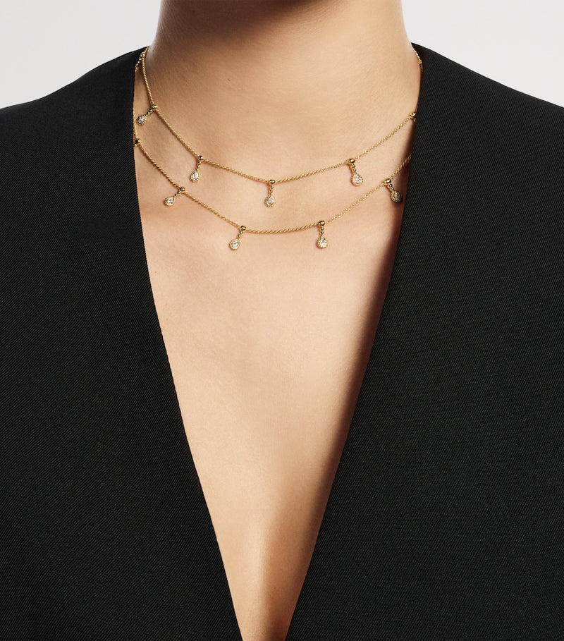Boucheron yellow gold diamond Serpent Bohème necklace, imported from the UK