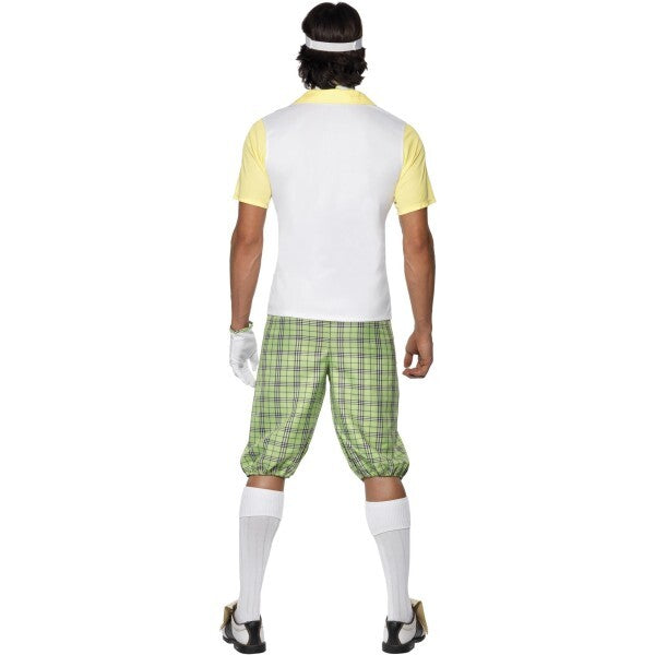 Smiffys green Gone Golfing costume with visor and bow tie, UK version