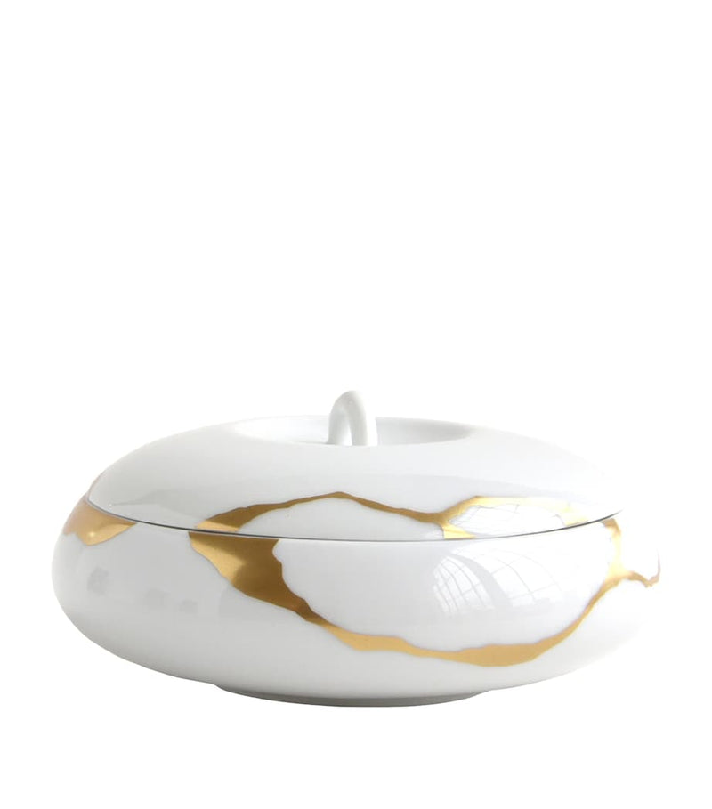 Bernardaud Kintsugi pebble box 12.5cm - British product