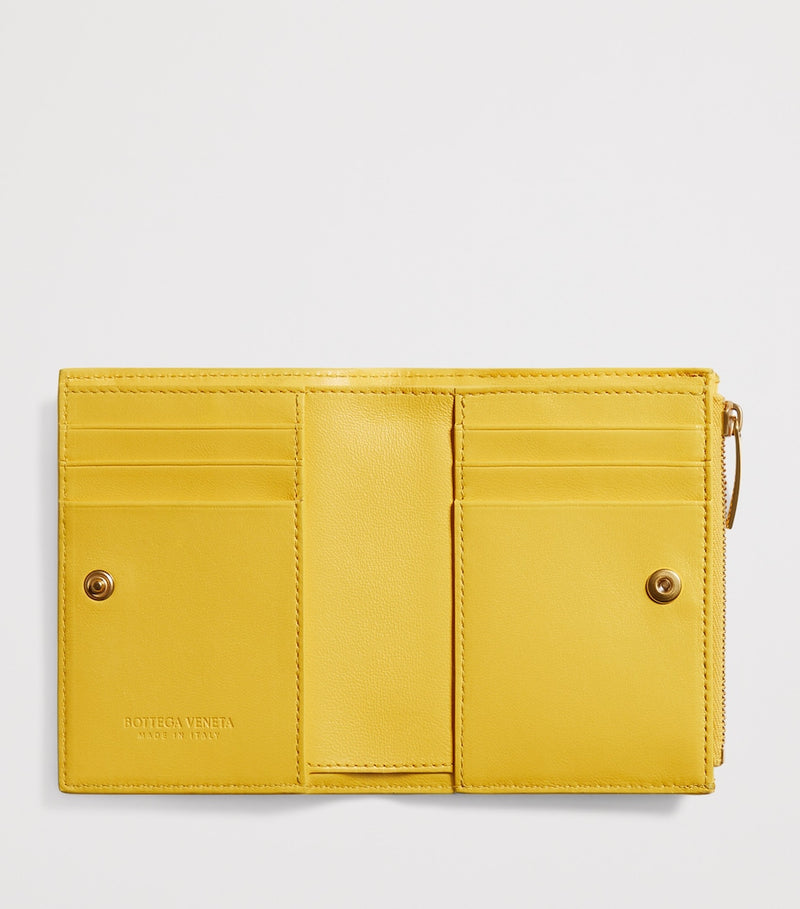 Bottega Veneta small Intrecciato bifold wallet in lambskin, imported from the UK