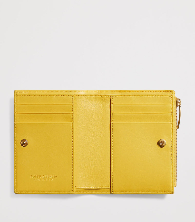 Bottega Veneta small Intrecciato bifold wallet in lambskin, imported from the UK
