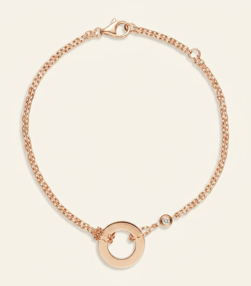 Cartier rose gold and diamond LOVE chain bracelet, imported from the UK