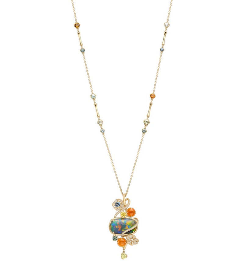 Boodles opal diamond sapphire pendant necklace, UK version