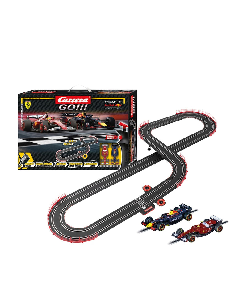 Carrera GO!!! F1 slot racing set with Verstappen and Hamilton cars, imported from the UK