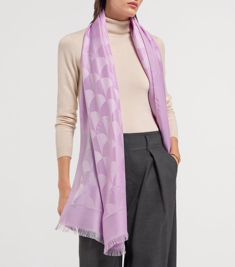 Bvlgari Calla jacquard silk wool maxi scarf (British brand)