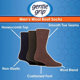Gentle Grip men's wool boot socks 3 pack (British brand)