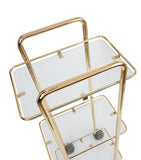 Zodiac square gold-plated bathroom trolley (British brand)