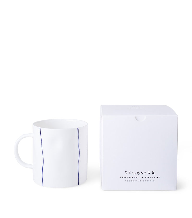 Feldspar fine bone china stripe tea mug - British product