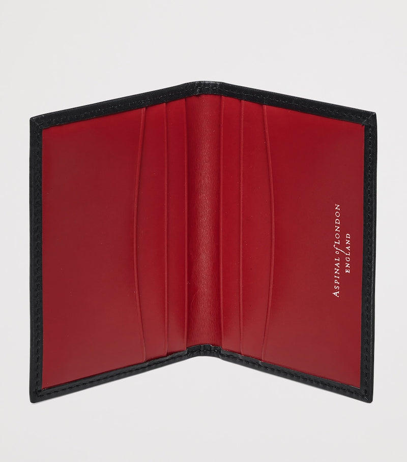 Aspinal of London leather double fold card holder 11cm, imported from the UK