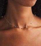 Astrid & Miyu white gold emerald charm necklace 39cm - British product
