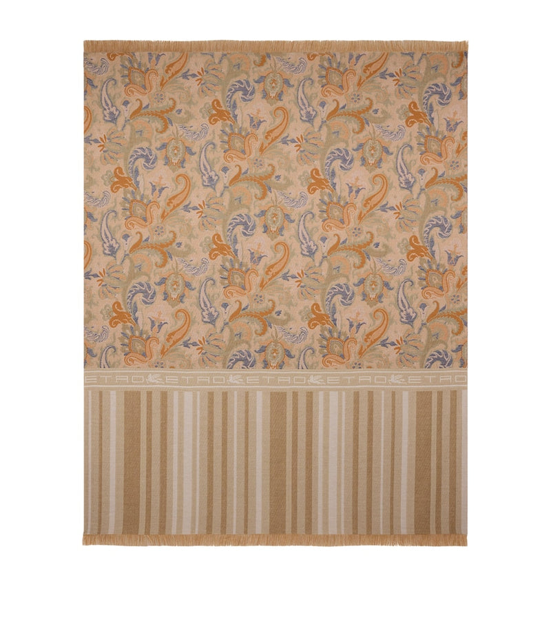 Etro wool-cotton jacquard Farley throw 140x180cm - British product