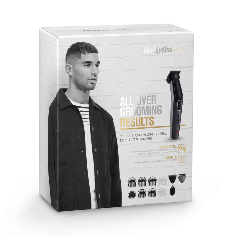 BaByliss 11-in-1 carbon titanium trimmer kit for face and body, imported from the UK