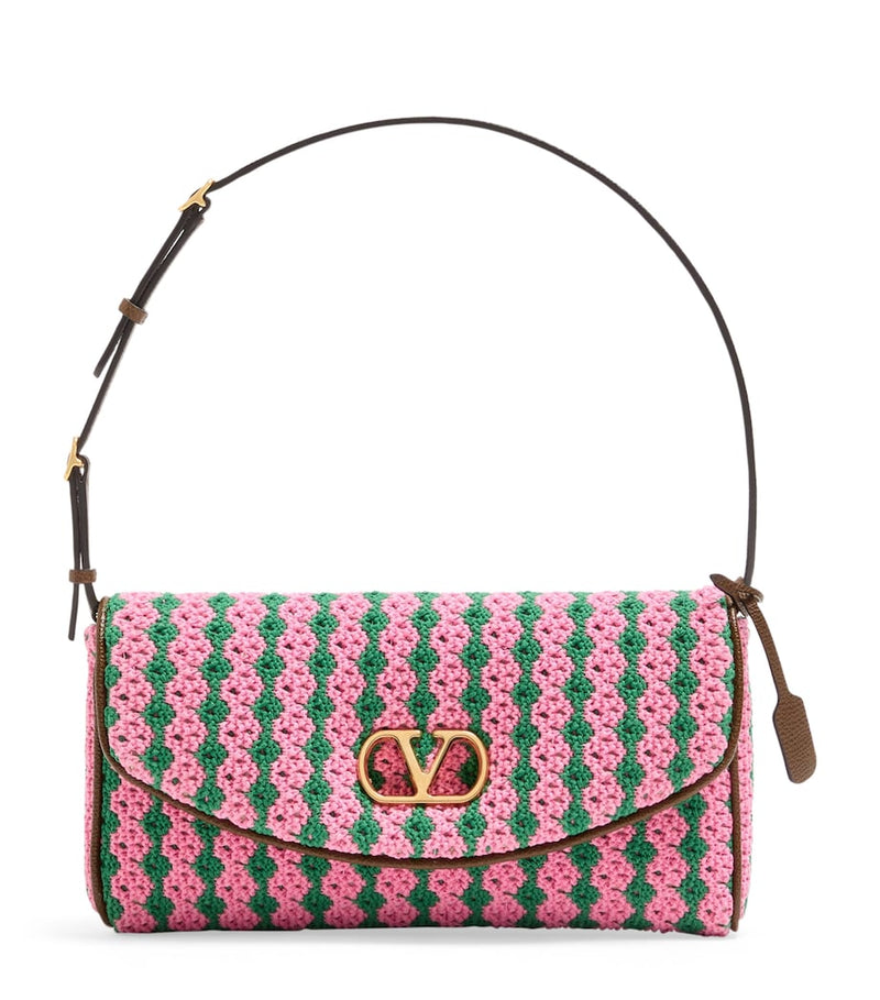 Valentino Garavani small crochet DeVain shoulder bag, UK version