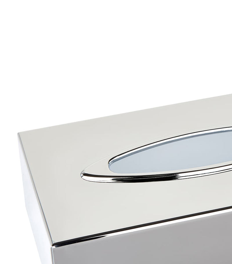 ZODIAC rectangular chrome tissue box (British brand)