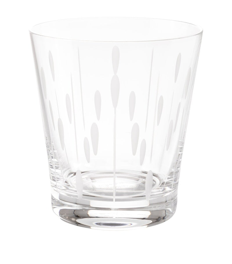 Lalique crystal tumbler with lotus dew design, 30cl capacity, UK version