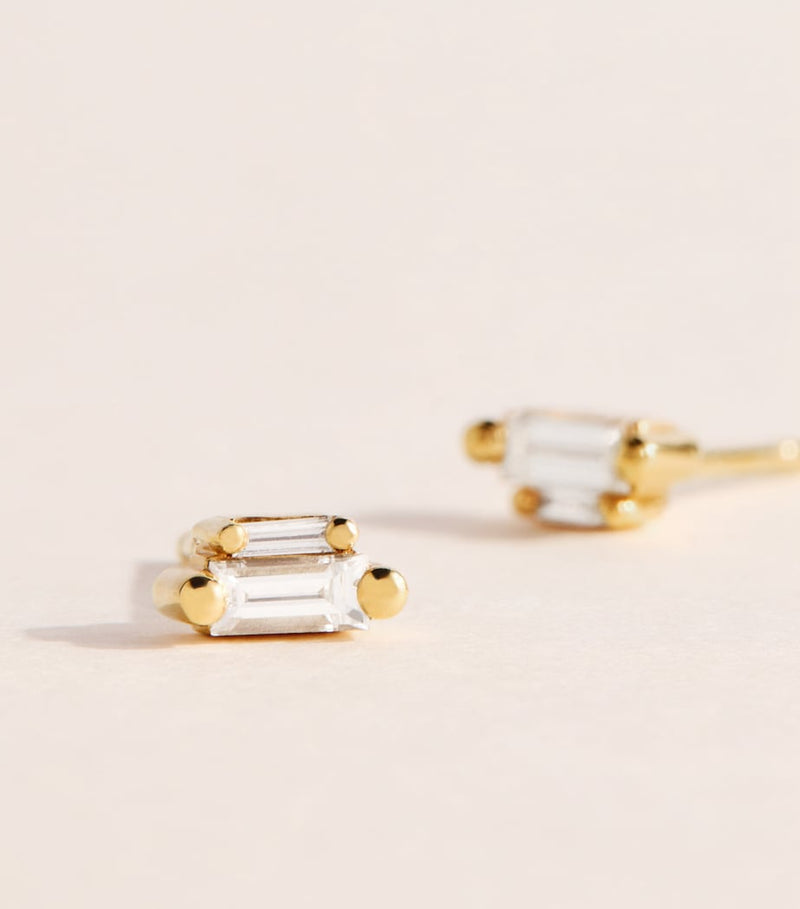 Suzanne Kalan yellow gold diamond stud earrings (British brand)