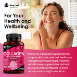 New Leaf strawberry collagen gummies 60 count, imported from the UK