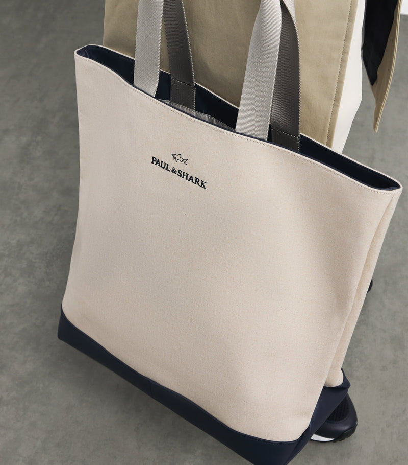 Paul & Shark cotton-blend canvas tote bag - British product