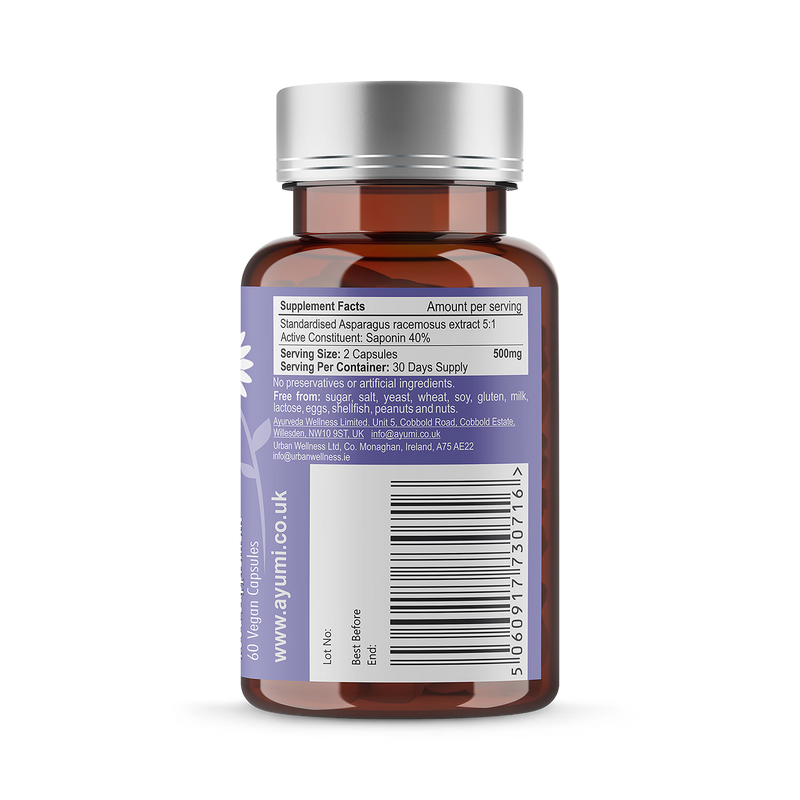 Ayumi Shatavari vegan capsules 60 count - British product