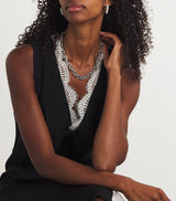 Harrods White Gold and Diamond Drop Links Chain Necklace- Buy online at McGrocer