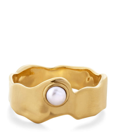 Harrods Monica Vinader Gold Vermeil and Pearl Capri Stacking Ring- Buy online at McGrocer