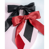 Brushworks satin hair bow duo red and black - British product