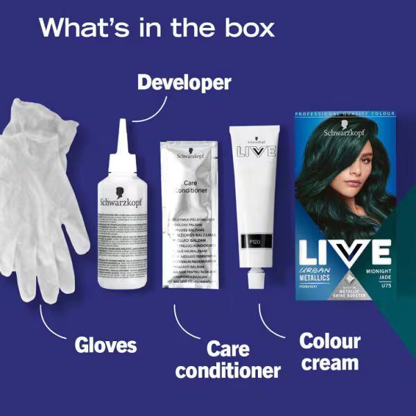 LIVE Permanent Green Hair Dye Midnight Jade 60ml, UK version