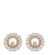 Harrods Chopard Happy Diamonds Icons Joaillerie Stud Earrings in 18kt Rose Gold with Diamonds- Buy online at McGrocer