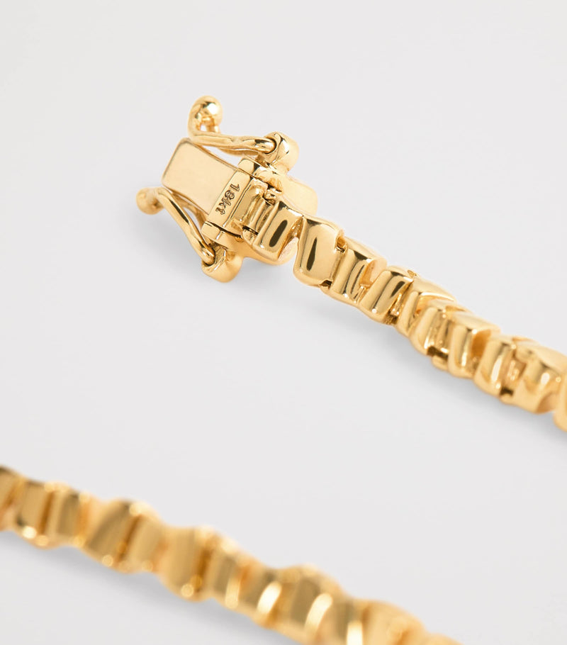 Suzanne Kalan yellow gold tennis bracelet 17.5cm, imported from the UK