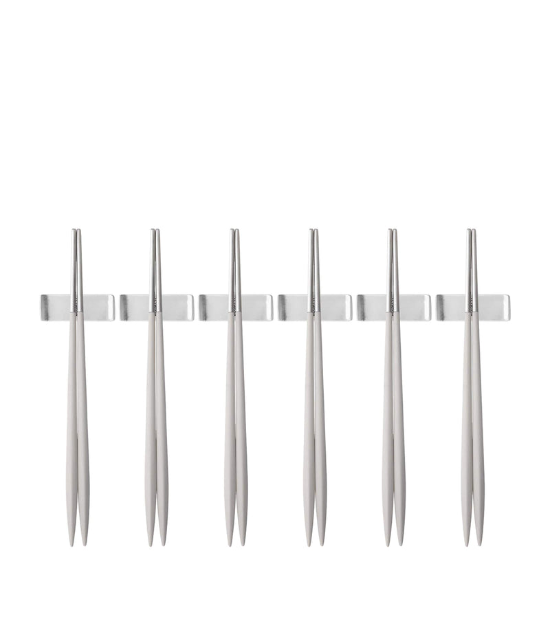 Bugatti Ares stainless steel chopsticks set of 6 pairs - British product