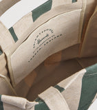 Harrods jute striped logo shopper tote bag - British product