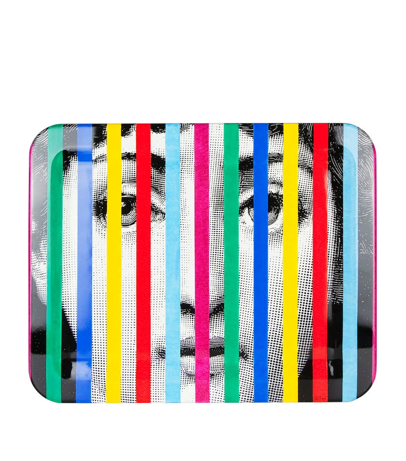 Fornasetti striped face wooden tray 48cm x 60cm - British product