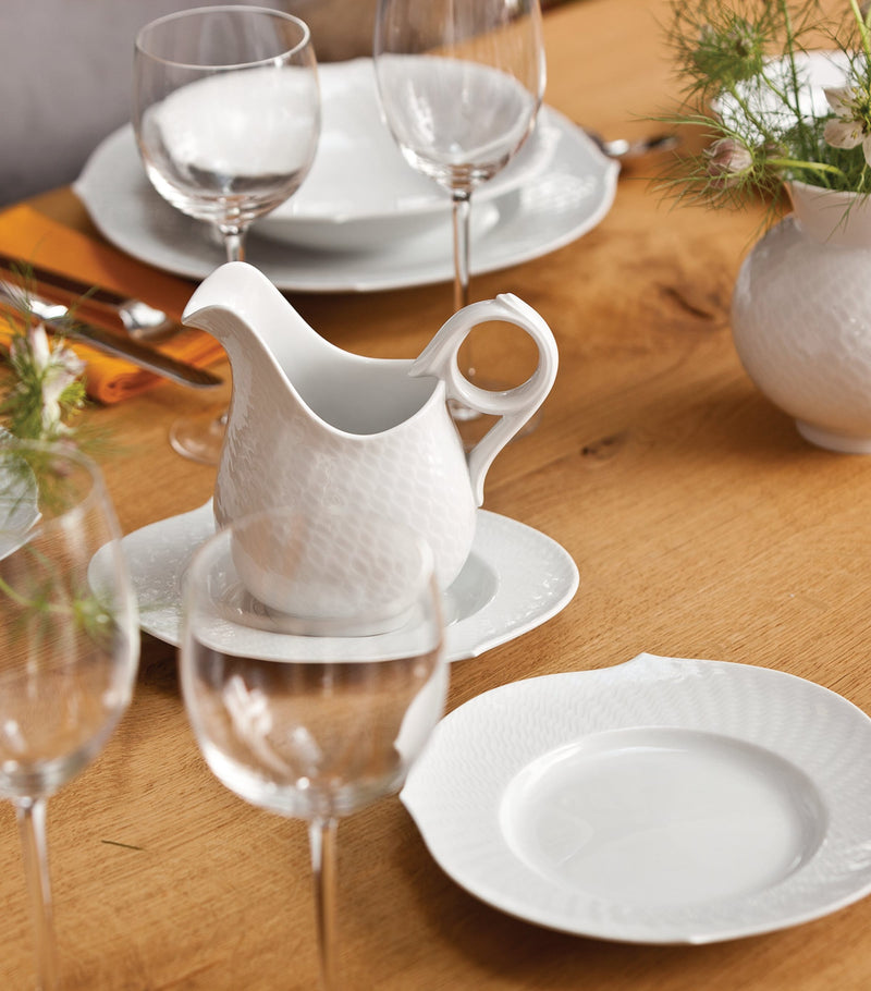 Meissen Waves Relief bisque porcelain creamer (British brand)