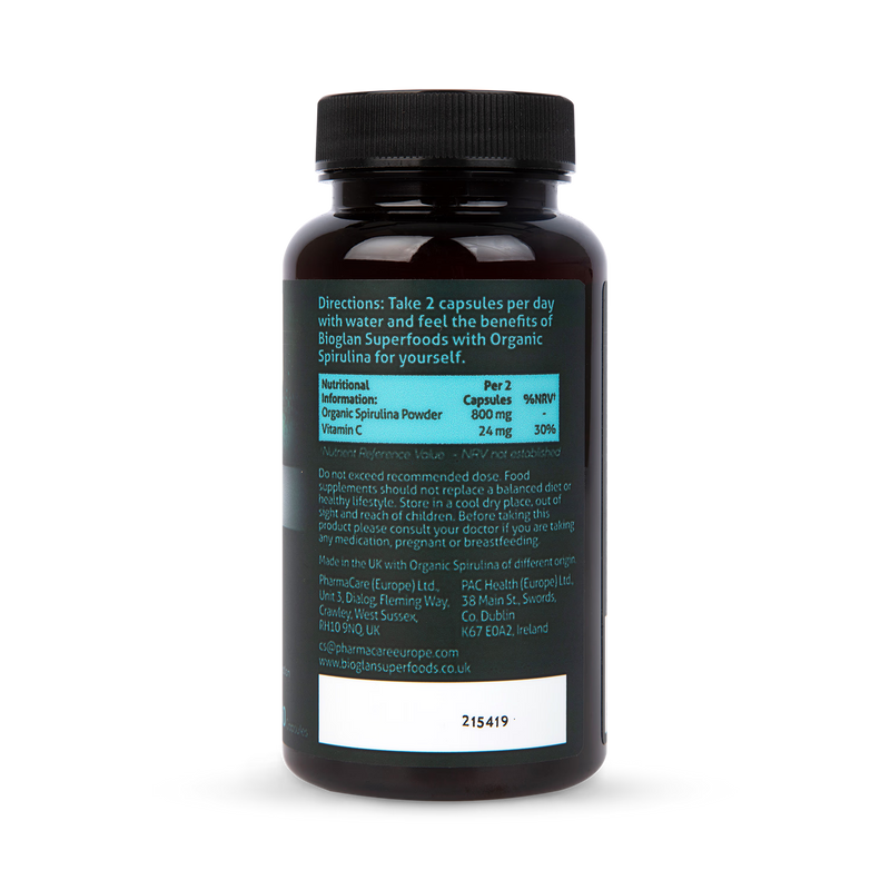 Bioglan organic spirulina capsules 60 count - British product