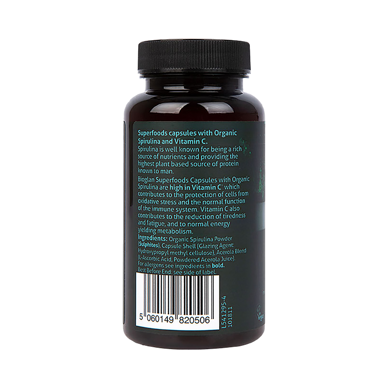Bioglan organic spirulina capsules 60 count - British product