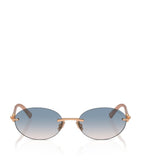 Tiffany & Co. rimless oval sunglasses with gold-tone temples, UK version