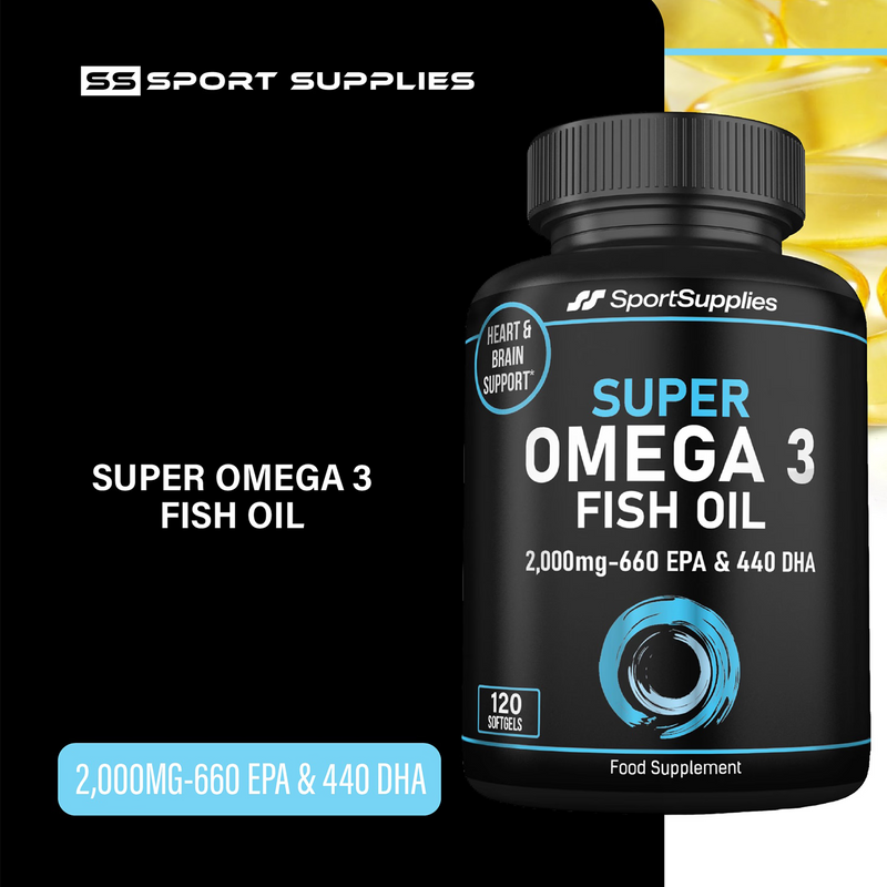 SS Sport Supplies Fish Oil 1000mg 120 caps, imported from the UK