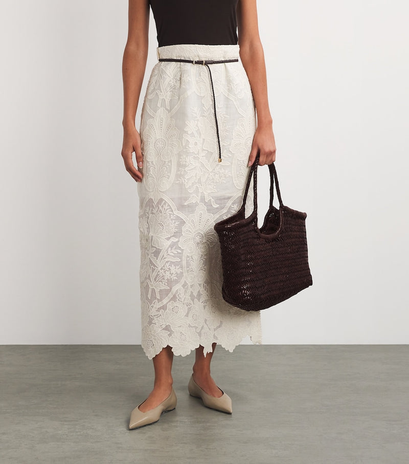 Dragon Diffusion large woven leather Nantucket tote bag (British brand)