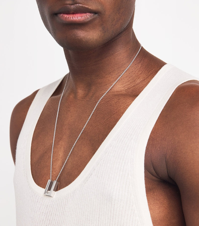 Tom Wood silver square pendant necklace (British brand)