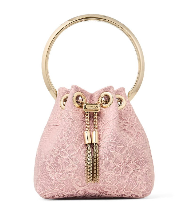Jimmy Choo Micro Bon Bon top-handle bag in pastel lace (British brand)