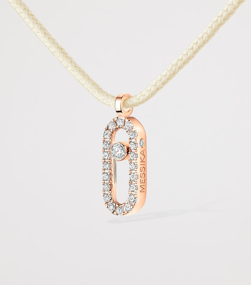 Messika pink gold pavé necklace 0.09ct - British product