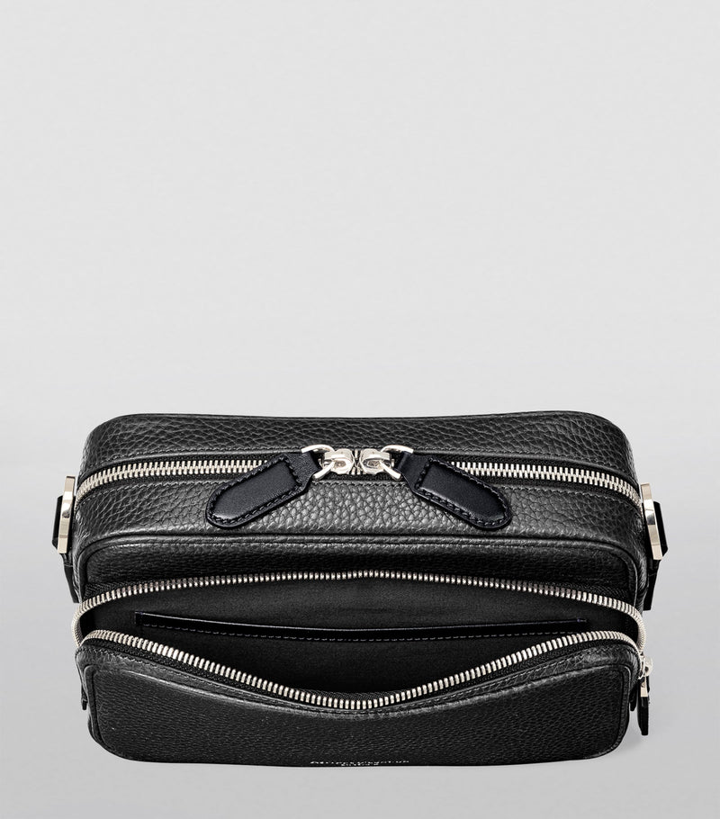 Aspinal of London Leather Reporter East West Messenger Bag, UK version