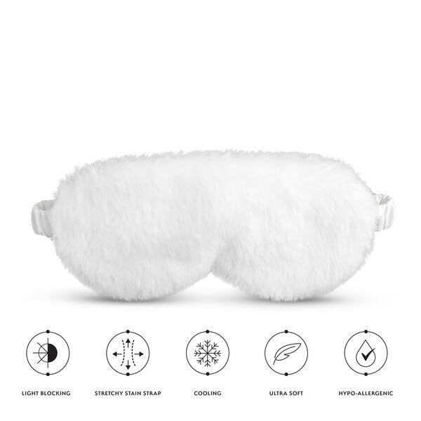 Silver Cloud white satin sleep mask with silver ion infusion (British brand)