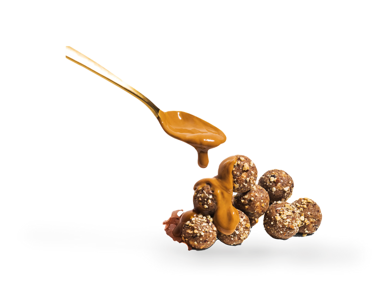 Ballsy salted caramel low sugar snack balls 20-pack, imported from the UK