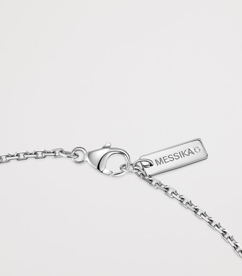 Messika tie necklace white gold and diamond 0.10ct, imported from the UK