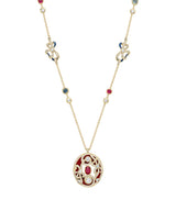 Harrods Boodles The Palace Collection Presence Chamber Yellow Gold Diamond and Ruby Pendant- Buy online at McGrocer