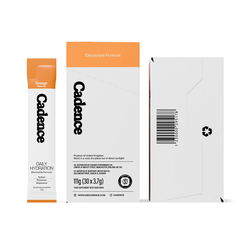 Cadence orange hydration sachets 30 pack, UK version