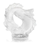 Lalique double fish crystal sculpture, UK version